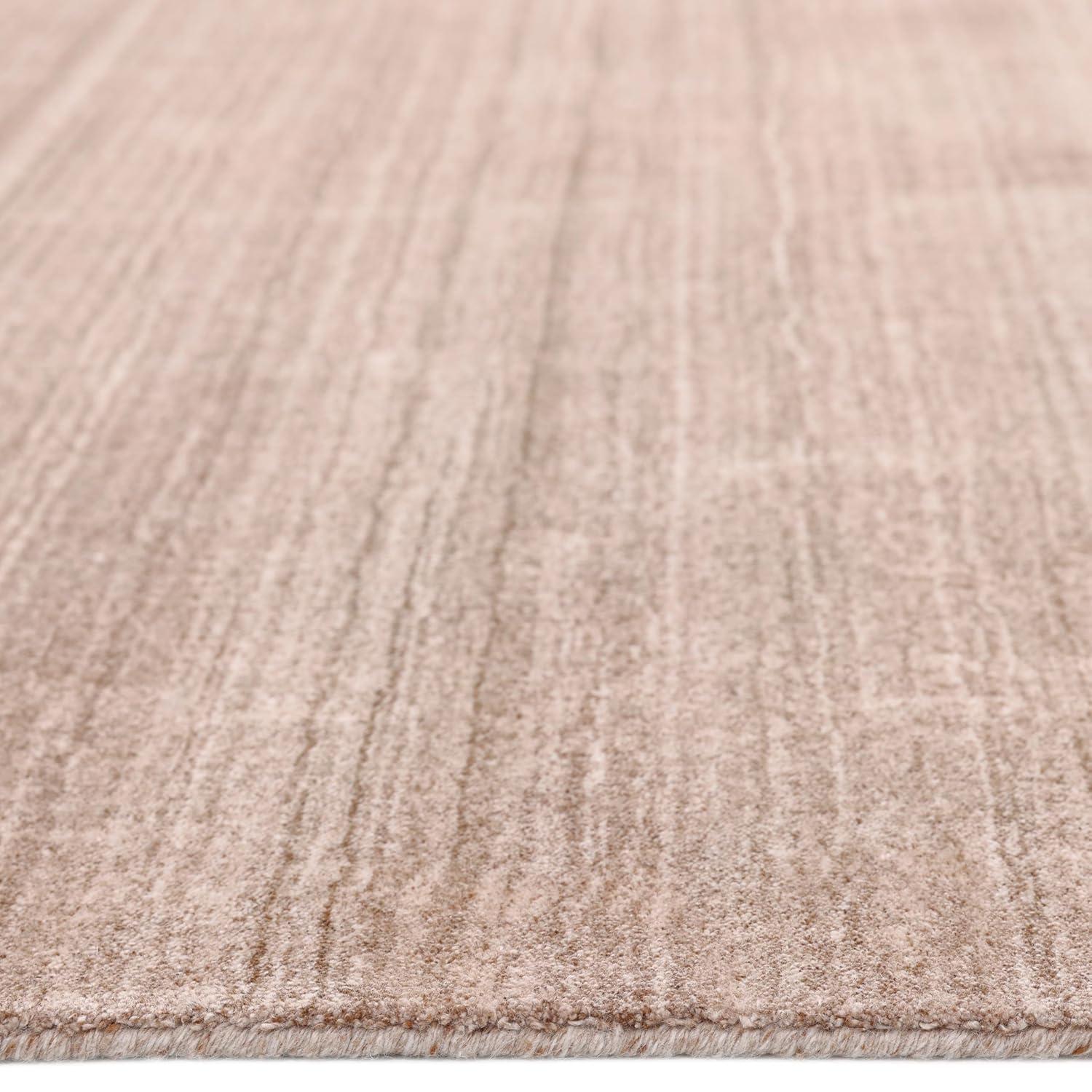 Solo Harbor Hand-Knotted Caramel Stripe Wool-Viscose 9' x 12' Area Rug