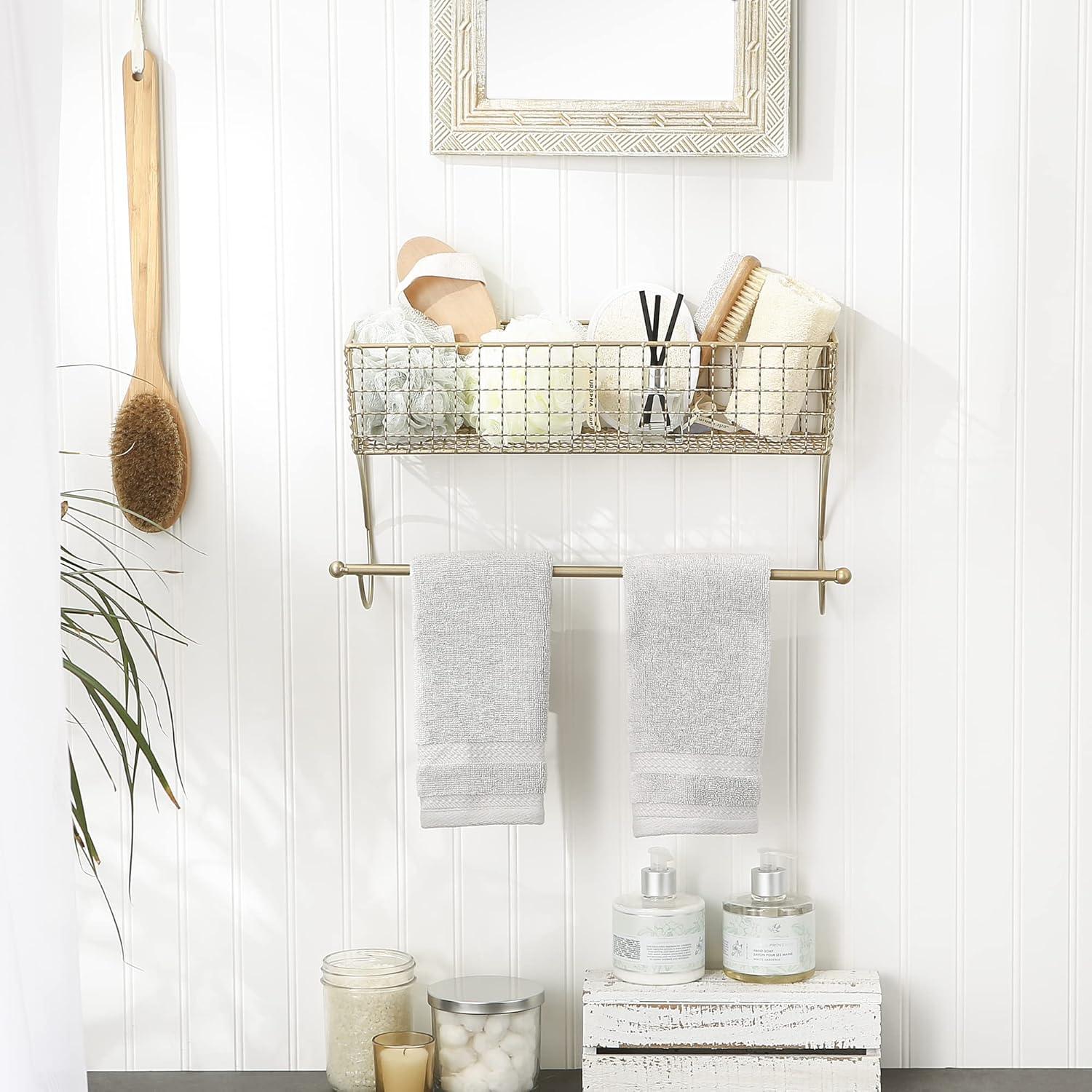 Large Gold MetalFarmhouse Towel Rack 17.75x5.5x9.8