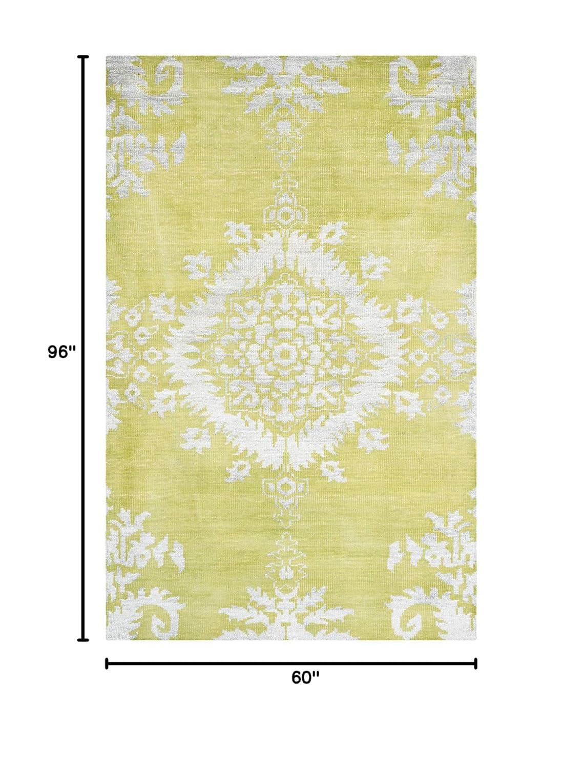 Stone Wash STW235 Hand Knotted Indoor Area Rug - Chartreuse - 5'x8' - Safavieh