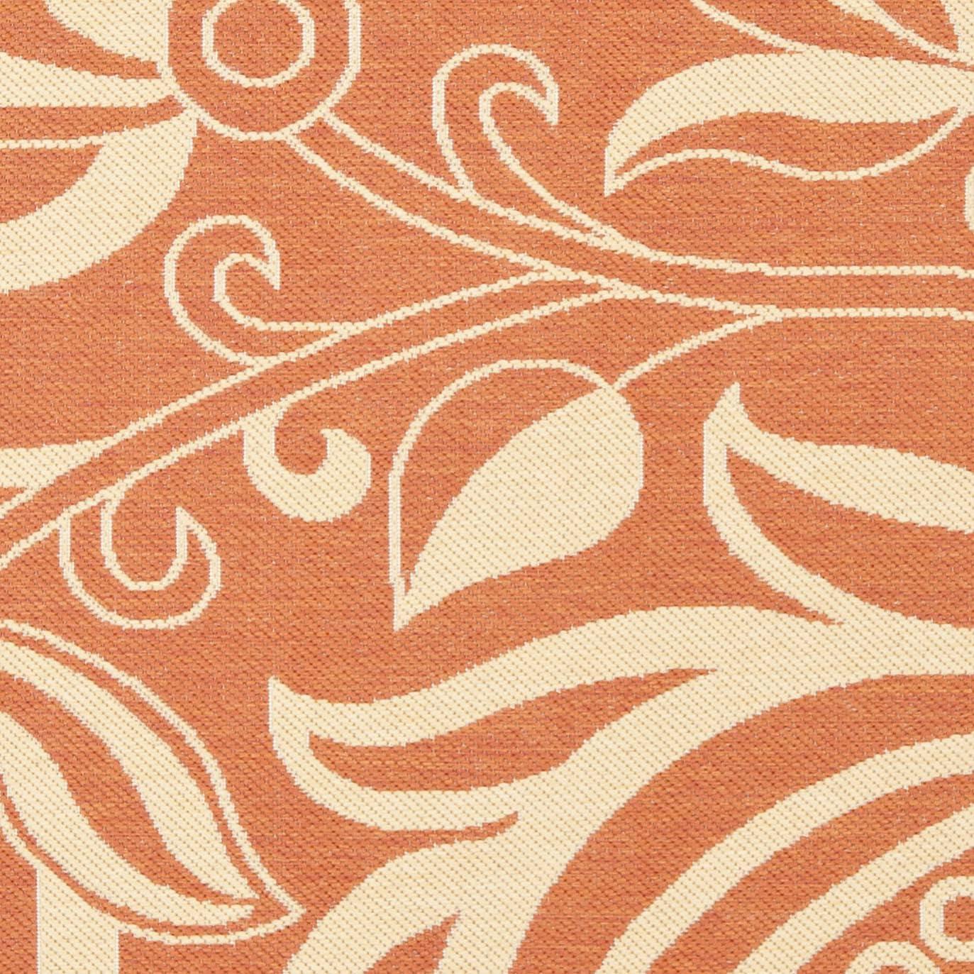 Courtyard CY2961 Power Loomed Indoor and Outdoor Area Rug - Terracotta/Natural - 6'7"x6'7" - Safavieh