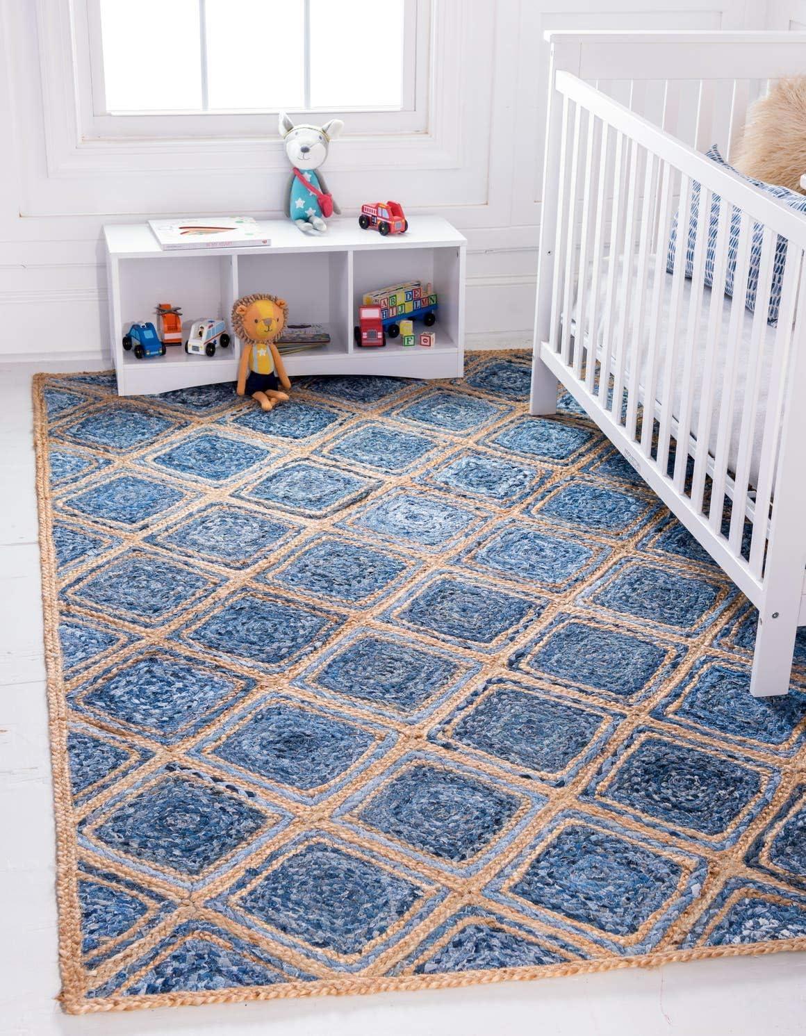 Unique Loom Braided Jute Bengal Geometric Indoor Braided Area Rug