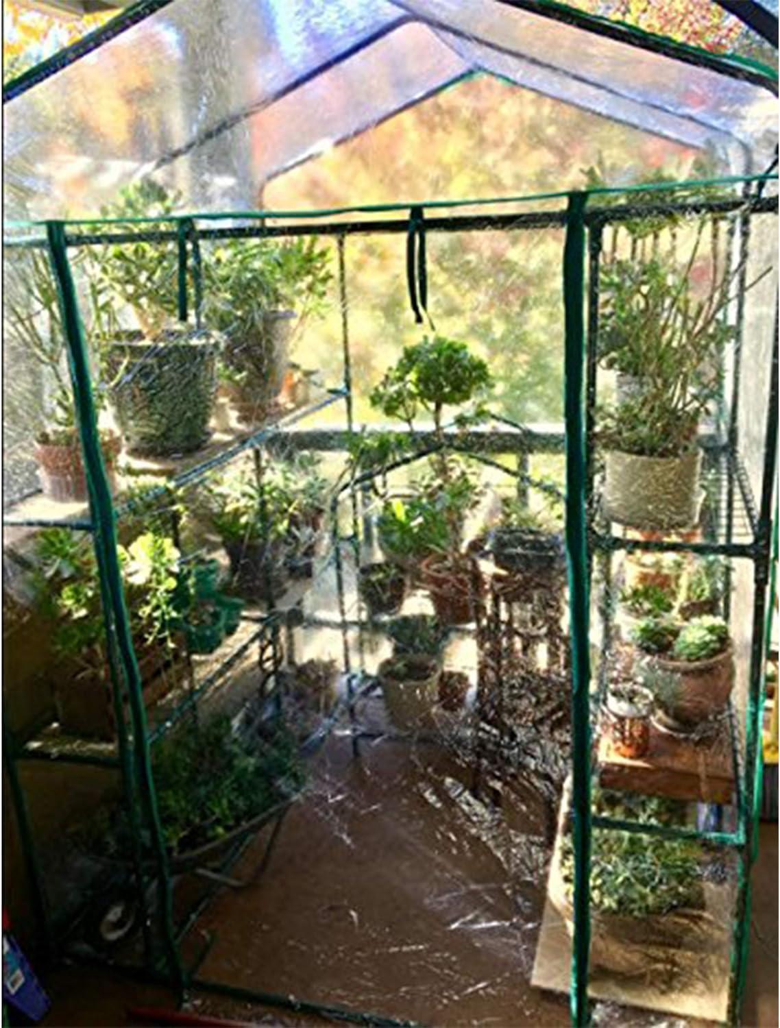 Home-Complete Walk-in Greenhouse for Planters - Indoor Outdoor with 8 Shelves, Green