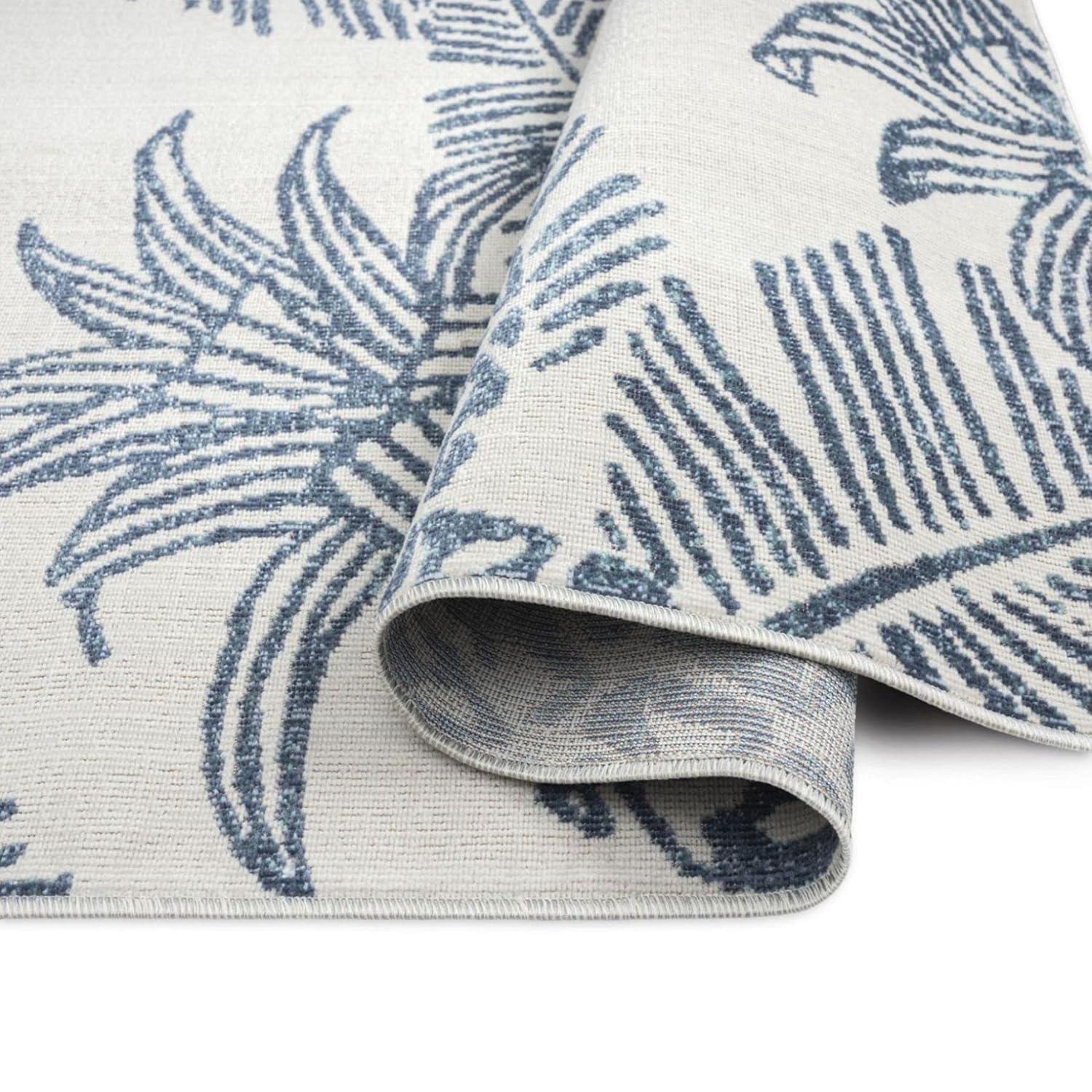 Tommy Bahama Malibu Pineapple Coastal Indoor/Outdoor Area Rug, Ivory/Navy