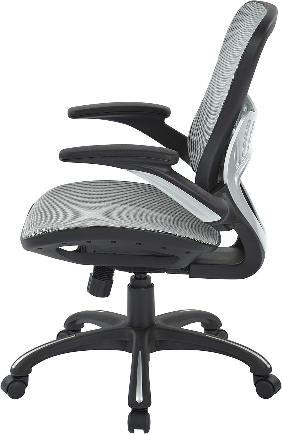 Gray Mesh Executive Swivel Office Chair with Adjustable Arms