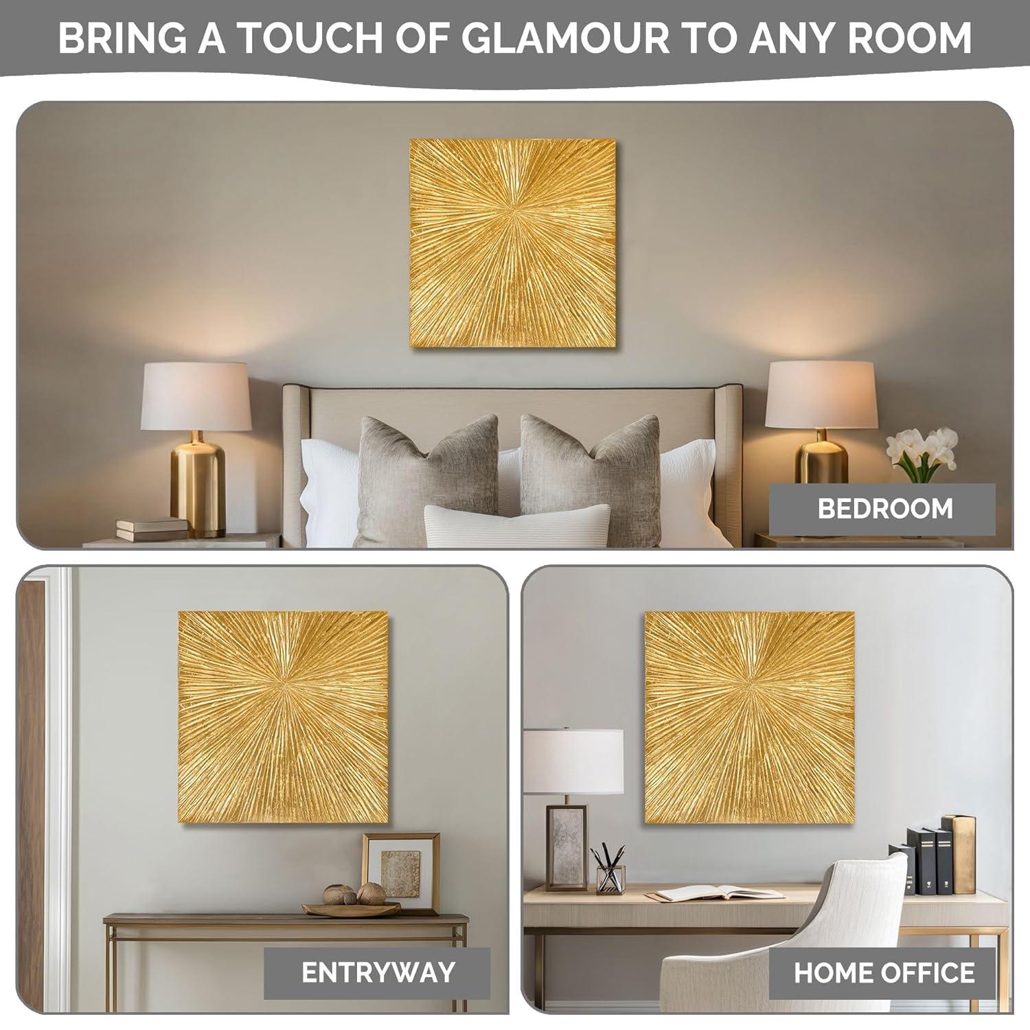 Madison Park Signature Sunburst 3-Piece Hand-Painted Resin Wall Art