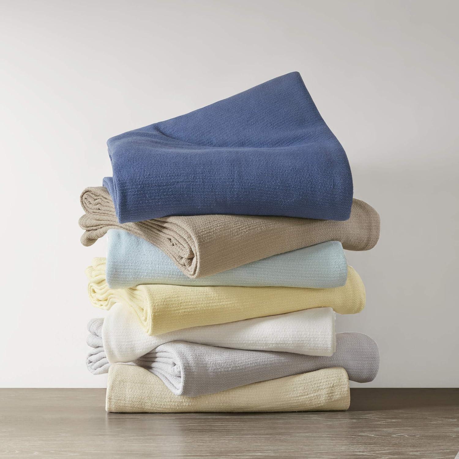 Madison Park Freshspun Basketweave Cotton Blanket