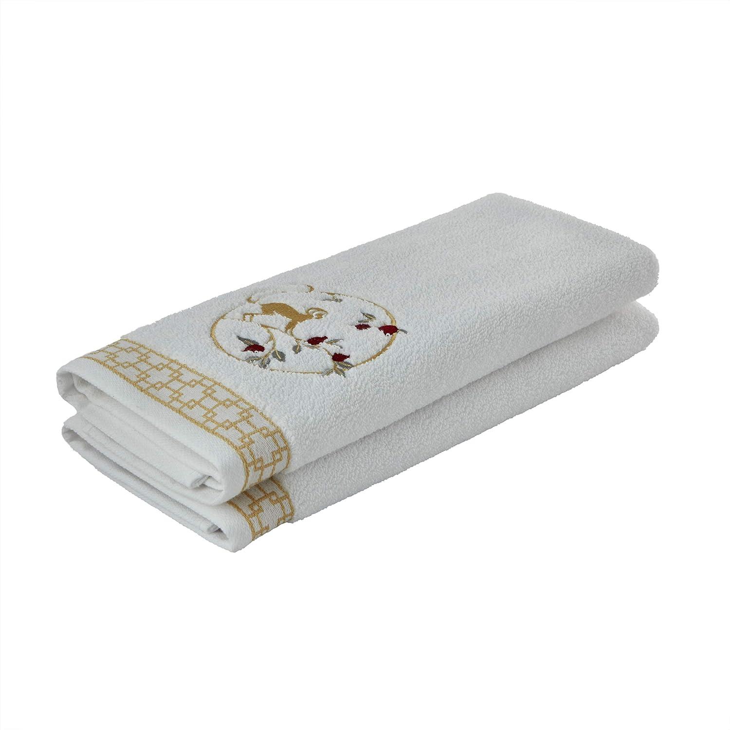 2pc Vern Yip Zodiac Monkey Hand Towel Set White - SKL Home