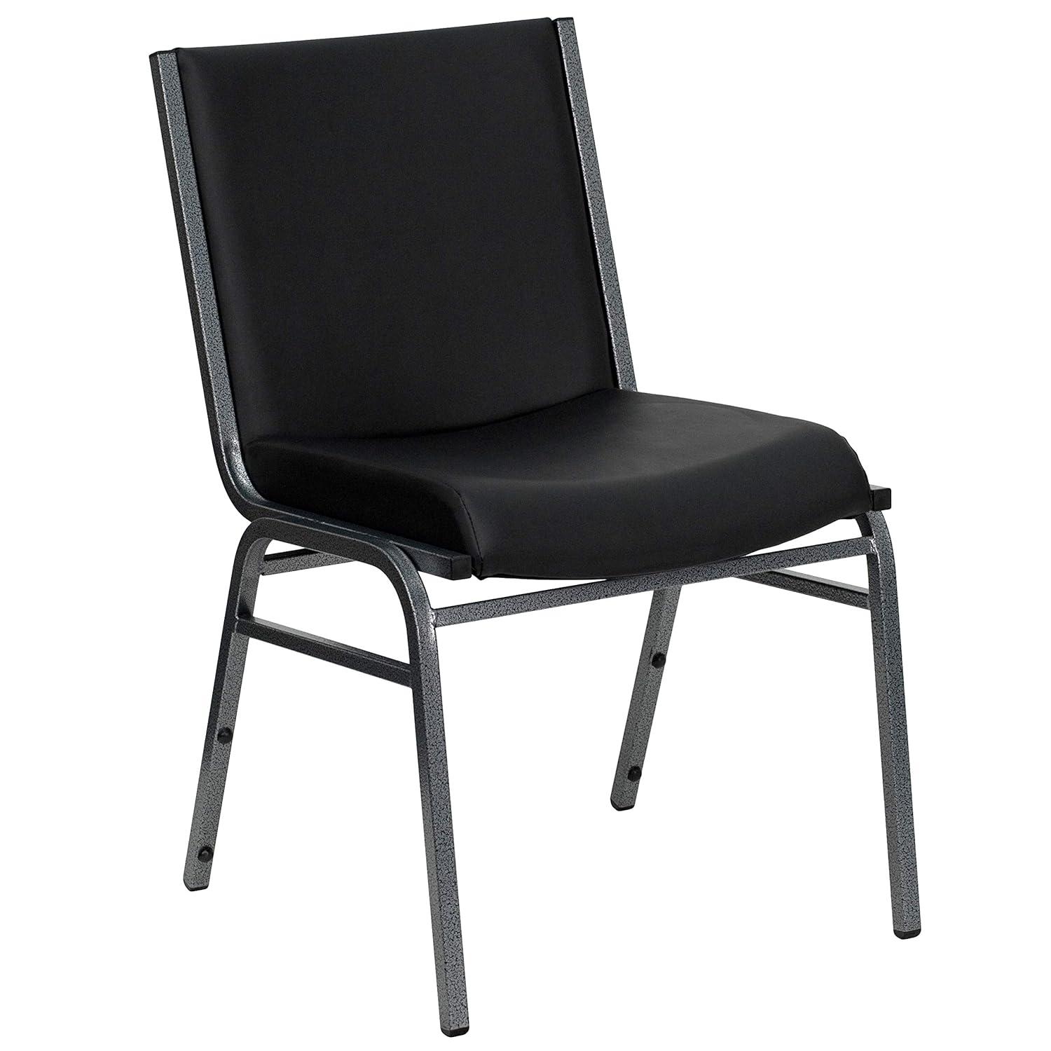 Flash Furniture HERCULES Series Heavy Duty Black Vinyl Stack Chair