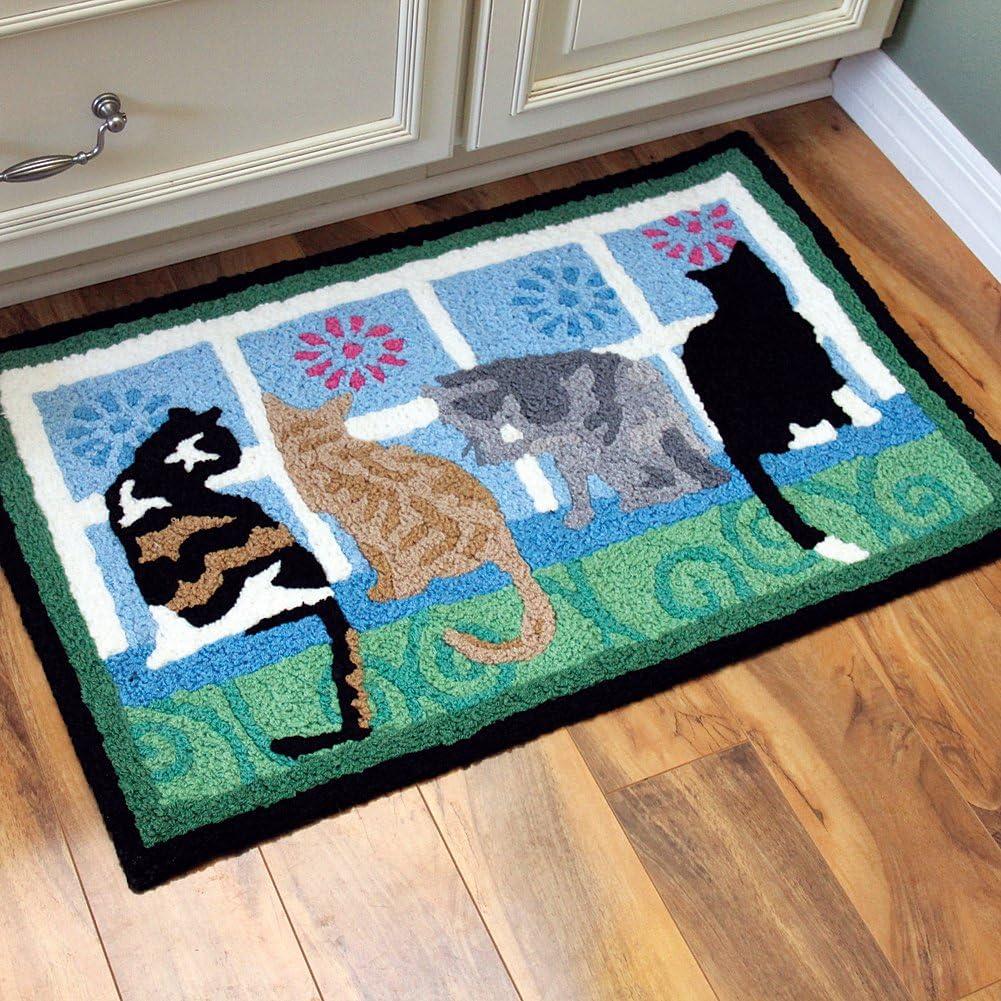 Jellybean - Kitties In The Window Polyester Accent Rug - Multicolored - 30 in. x 20 in.