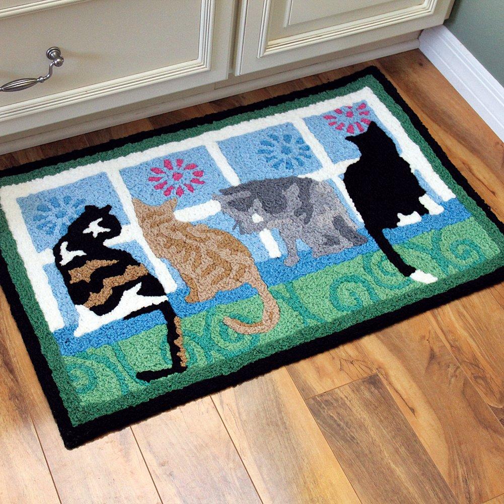 Jellybean - Kitties In The Window Polyester Accent Rug - Multicolored - 30 in. x 20 in.