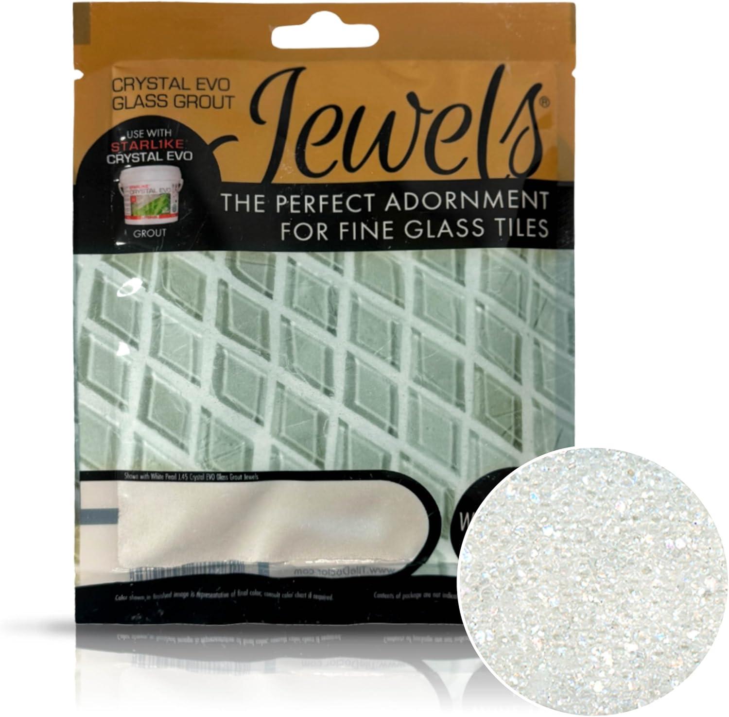 White Pearl 75 grams (1-Pack) Glass Grout Jewel and Starlike Crystal EVO 700 5.5 lb Grout Combo