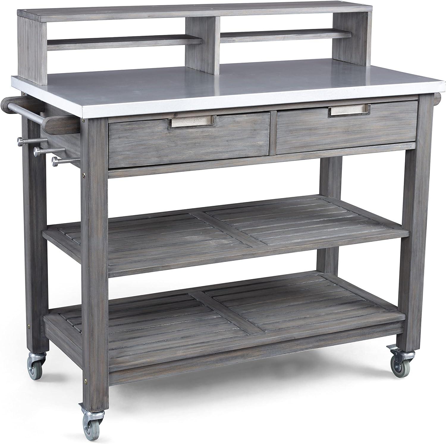 Homestyles Maho Wood Potting Bench in Gray