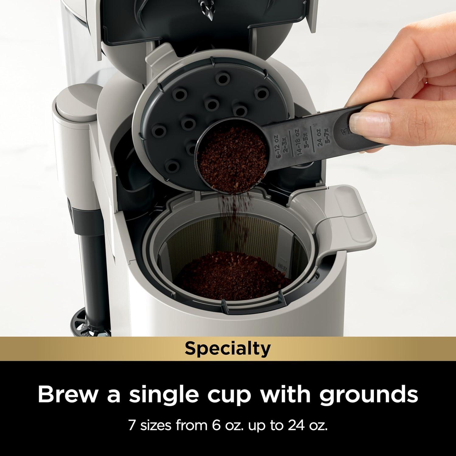 Single-serve Pods & Grounds Specialty Coffee Maker, Stone