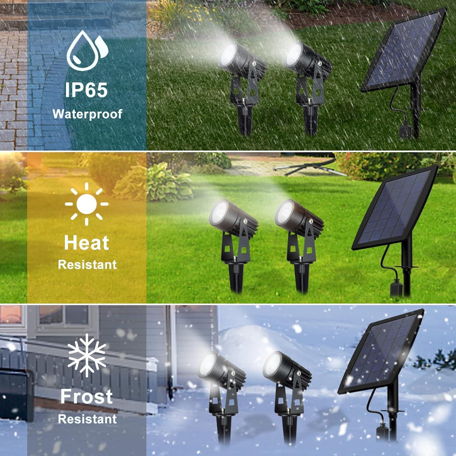 XGZHP1 Depuley Bright Solar Spot Lights Outdoor  Waterproof LED Solar Landscape Spotlights  2-in-1 Solar Powered Wall Lights for Landscaping