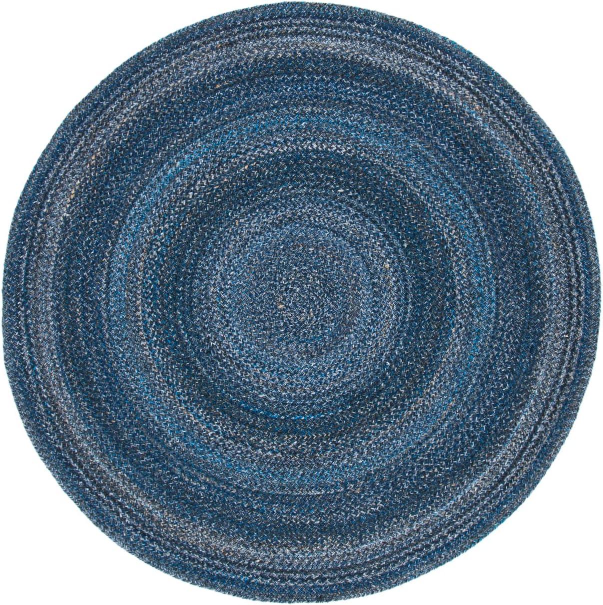 Braided BRD851 Hand Braided Area Rug - Navy - 6' Round - Safavieh.