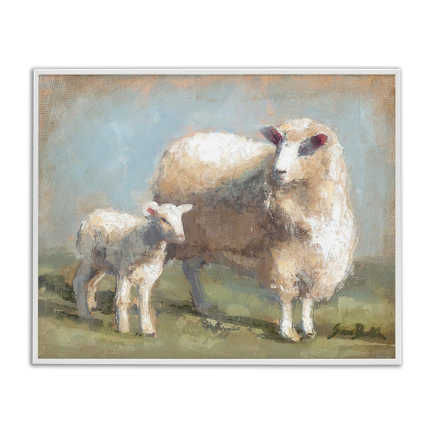 Stupell Industries Sheep Lamb Family Farm Framed Giclee Art, 16 x 20