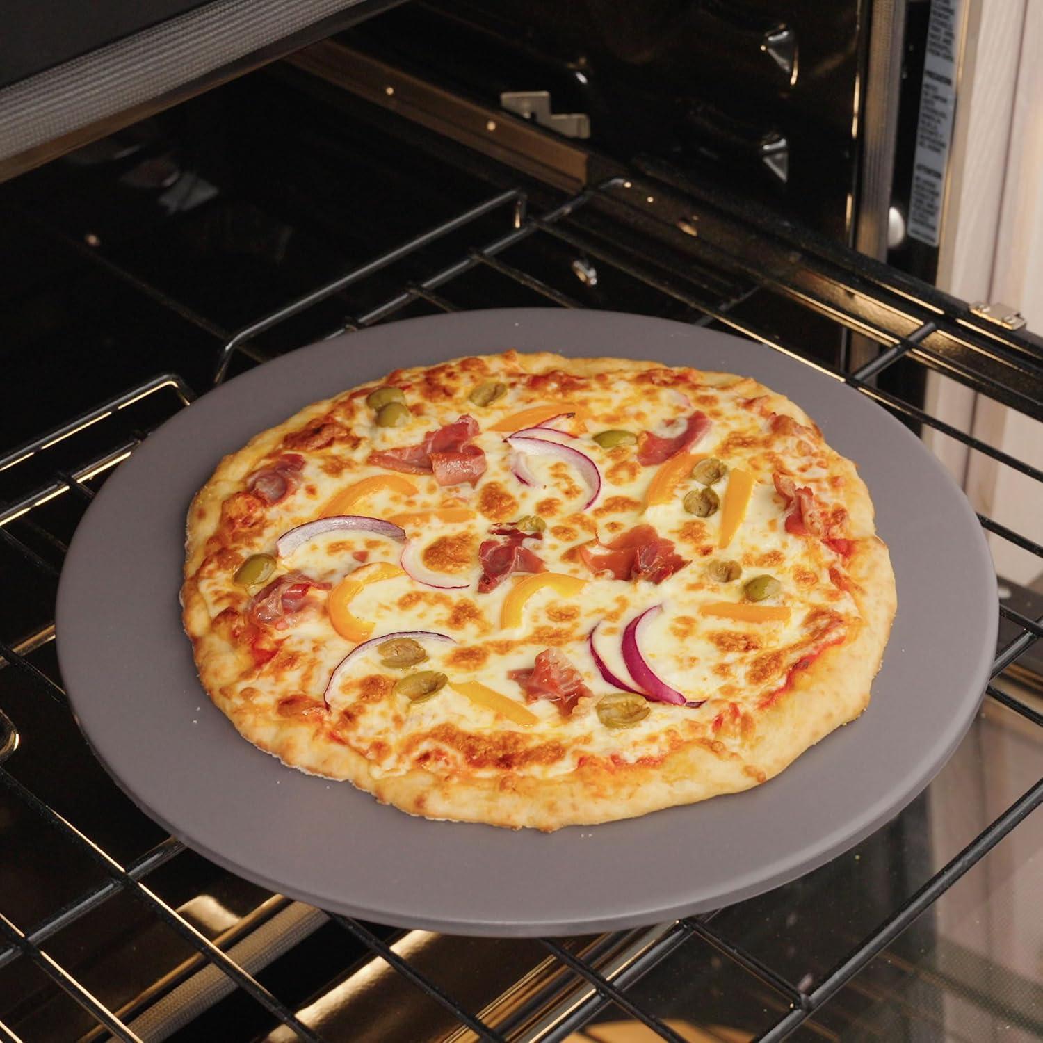 Old Stone Pizza Kitchen Glazed Pizza Stone, Grey