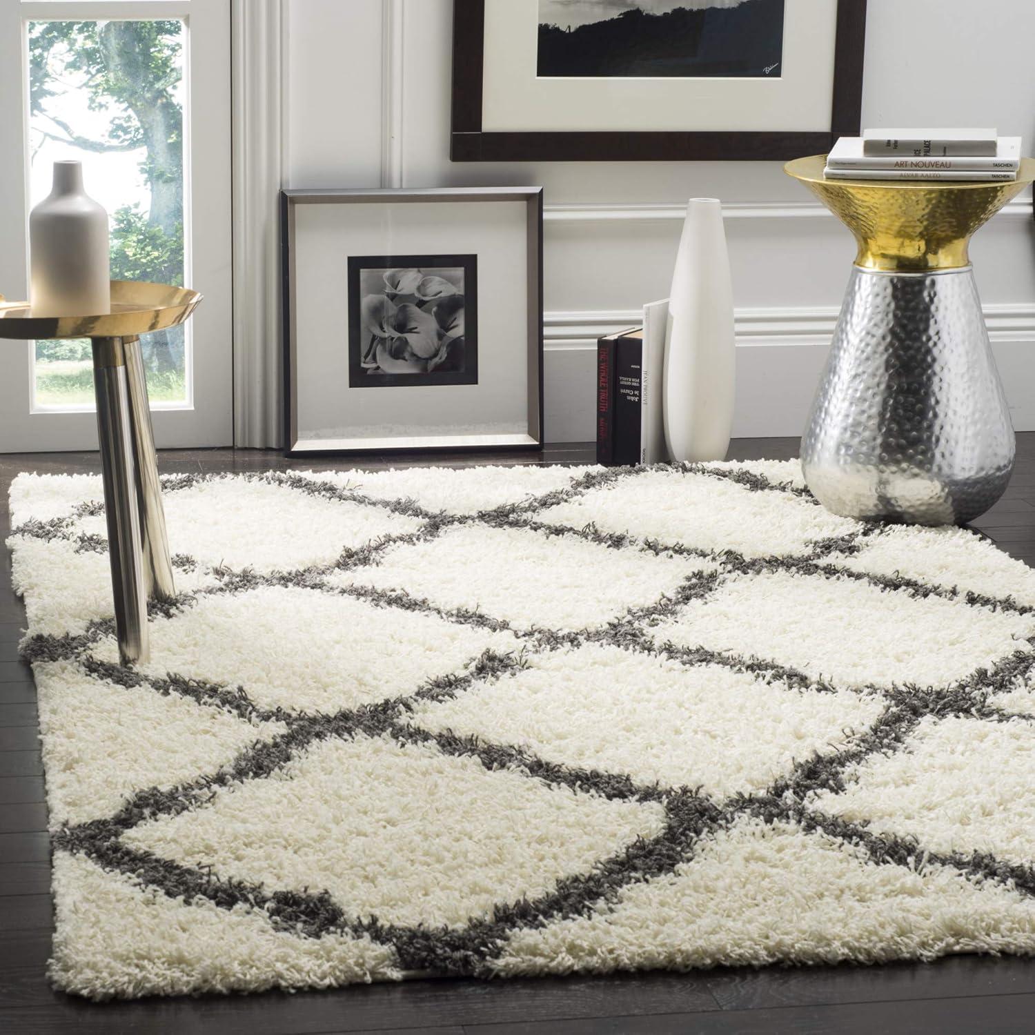 Dallas Shag SGD257 Power Loomed Indoor Area Rug - Ivory/Beige - 5'1"x7'6" - Safavieh.