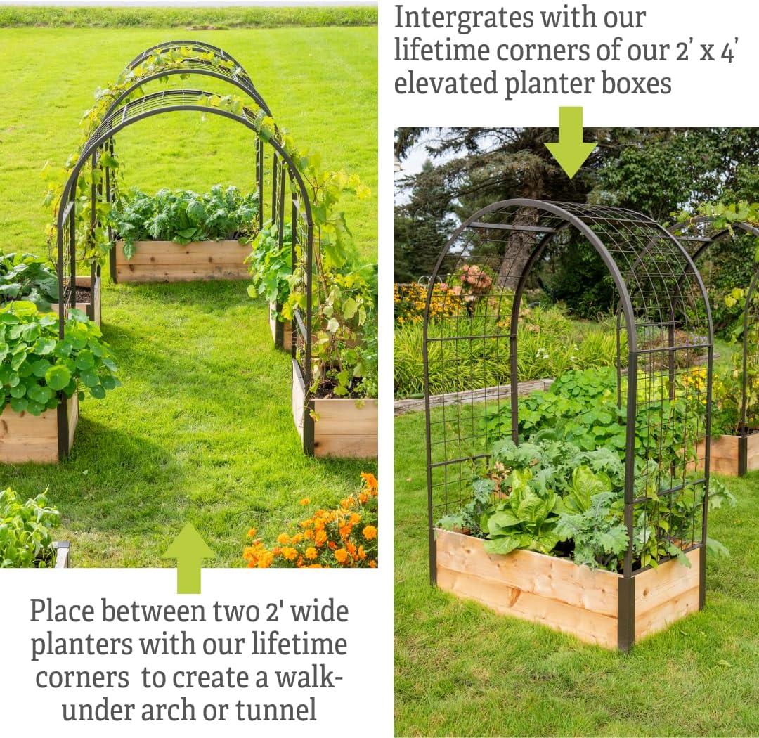 Gardener's Supply Company 2’ x 8’ Arch Trellis for Planter Boxes