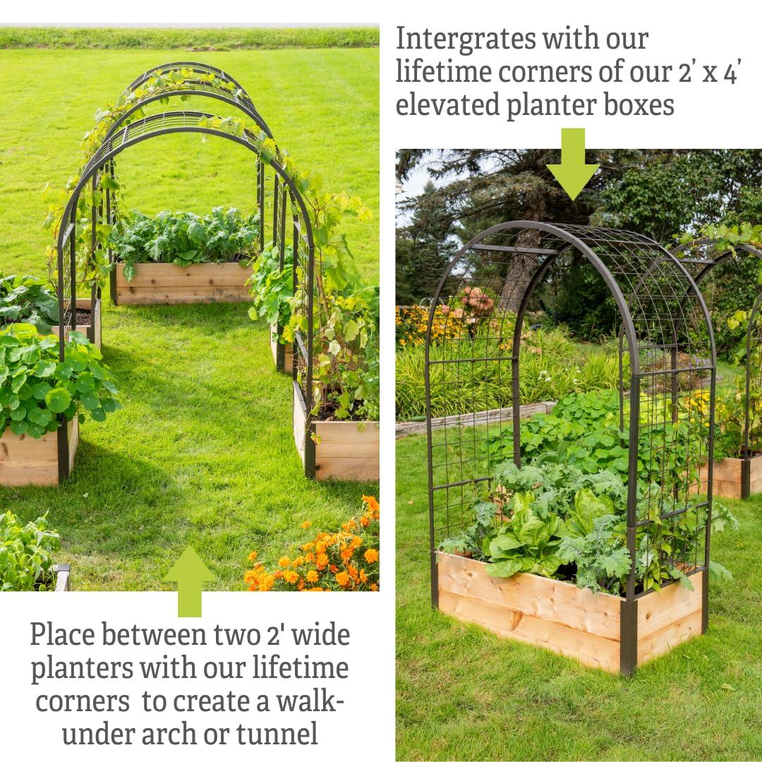 Gardener's Supply Company 2’ x 8’ Arch Trellis for Planter Boxes