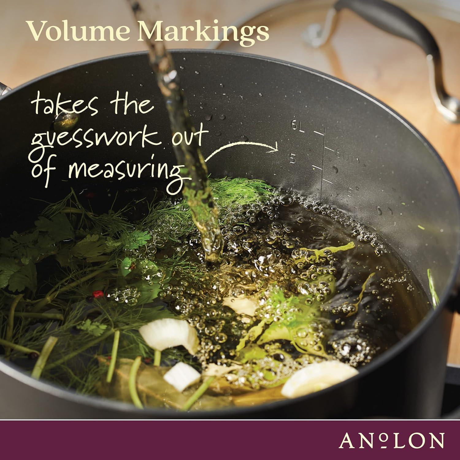 Anolon Advanced Home Hard-Anodized Nonstick Wide Stockpot With Lid, 7.5 Quart