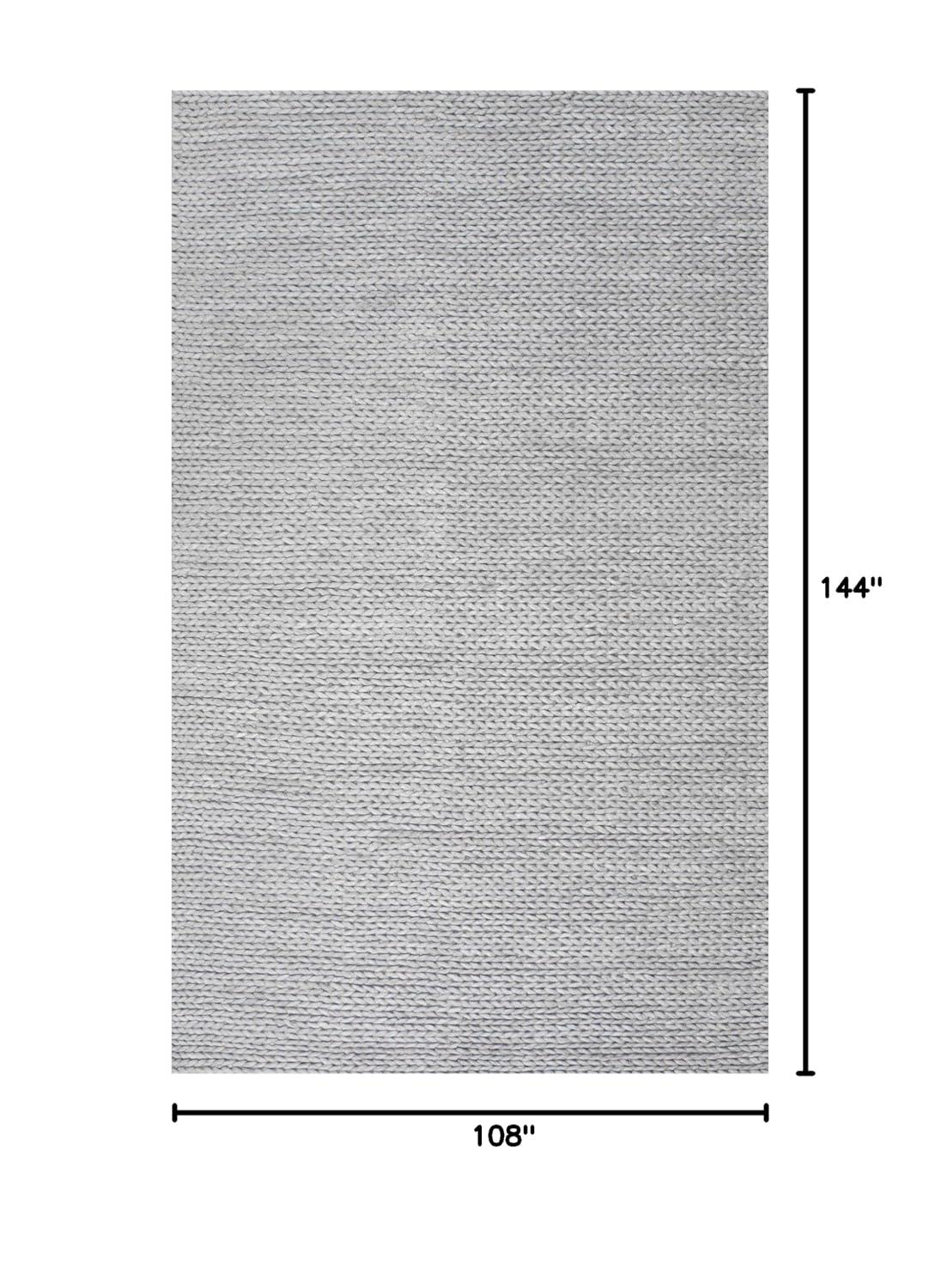 nuLOOM Penelope Braided Wool Area Rug, 8' 6" x 11' 6", Penelope Light Grey