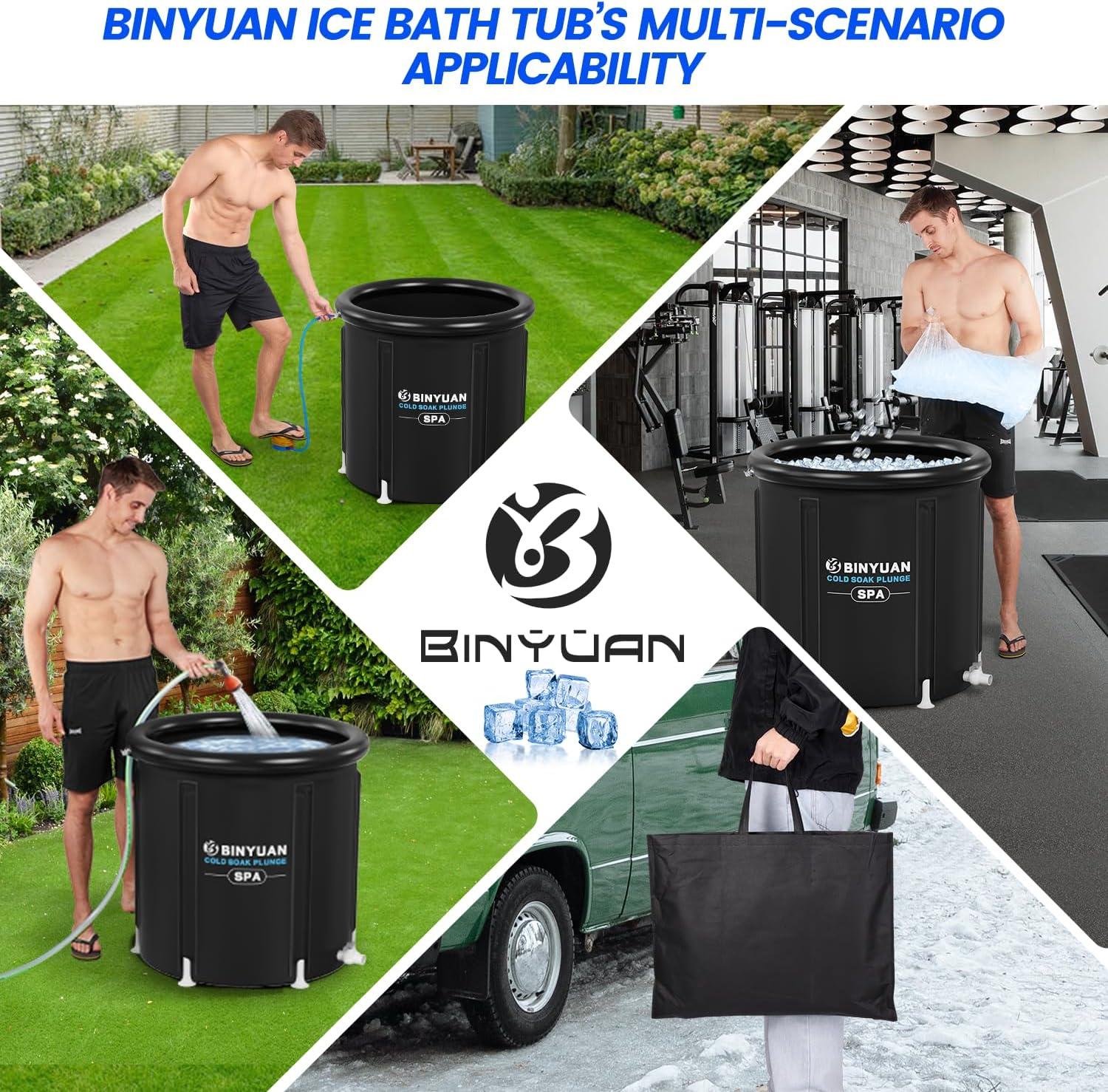 BINYUAN Large Ice Bath Tub Portable Cold Water Tub Cold Therapy Tub for Athlete Recovery