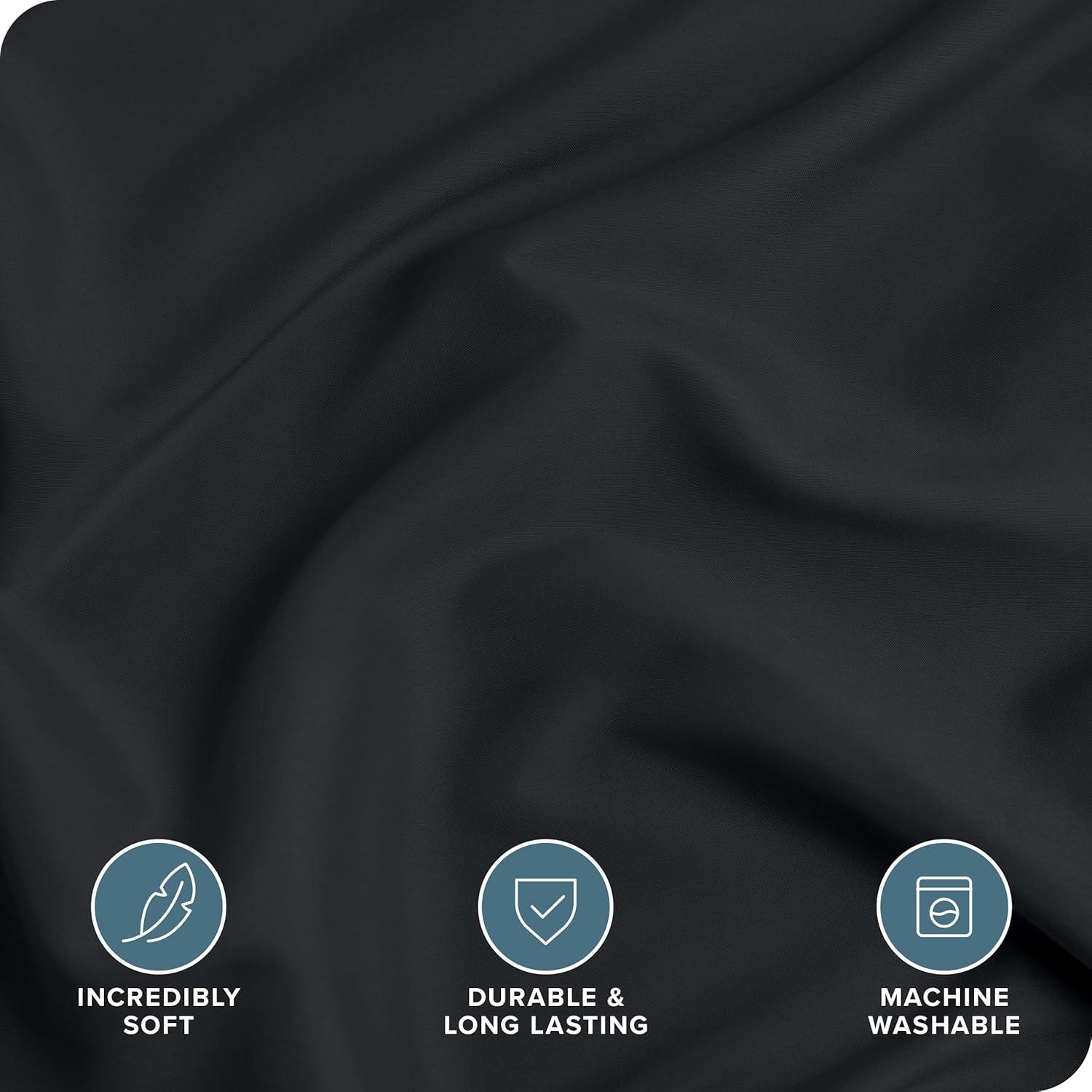 Full Black Double Brushed Duvet Cover Set by Bare Home