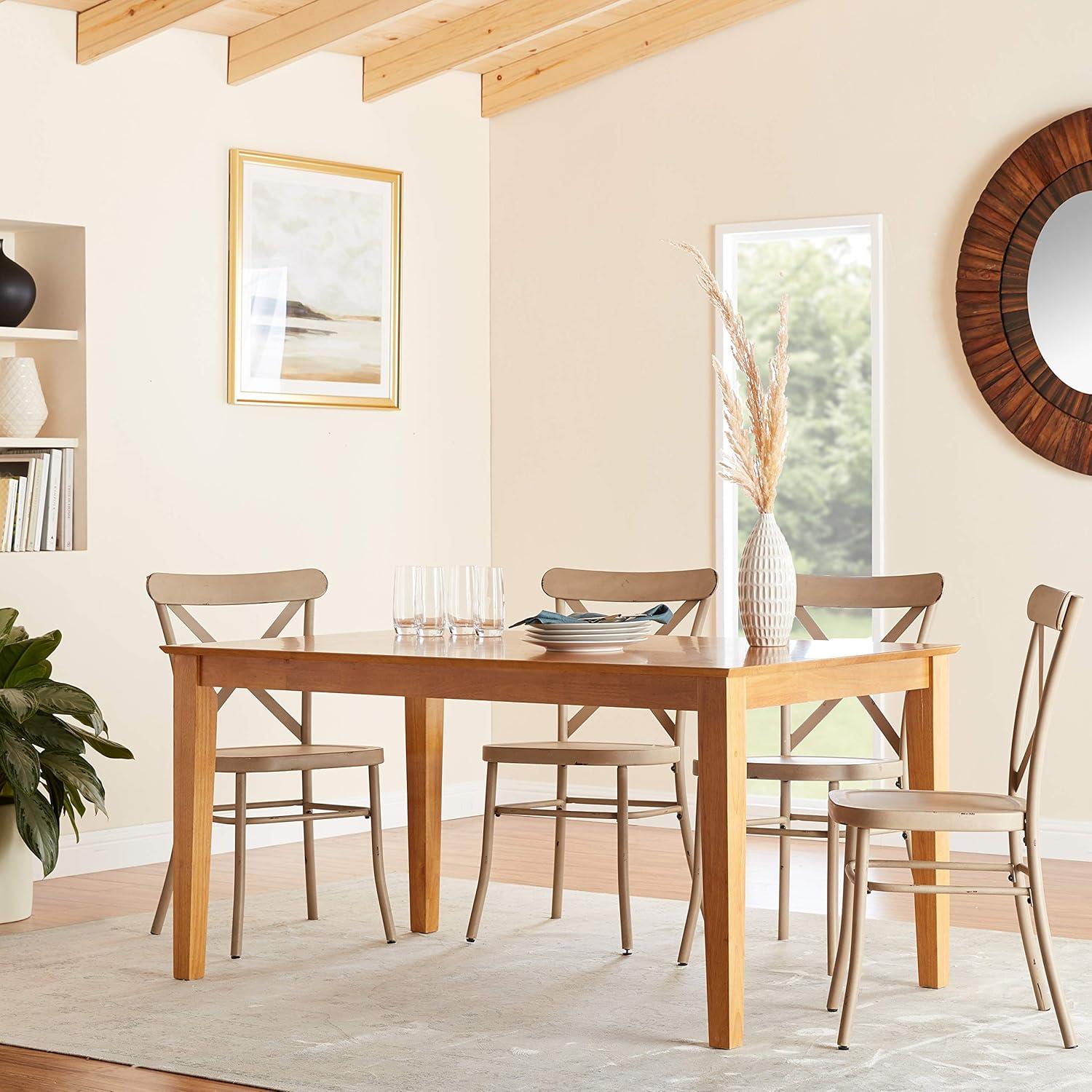 East West Furniture, Capri Rectangular Dining Table 36"x60" with Solid Wood Top In Cappuccino Finish