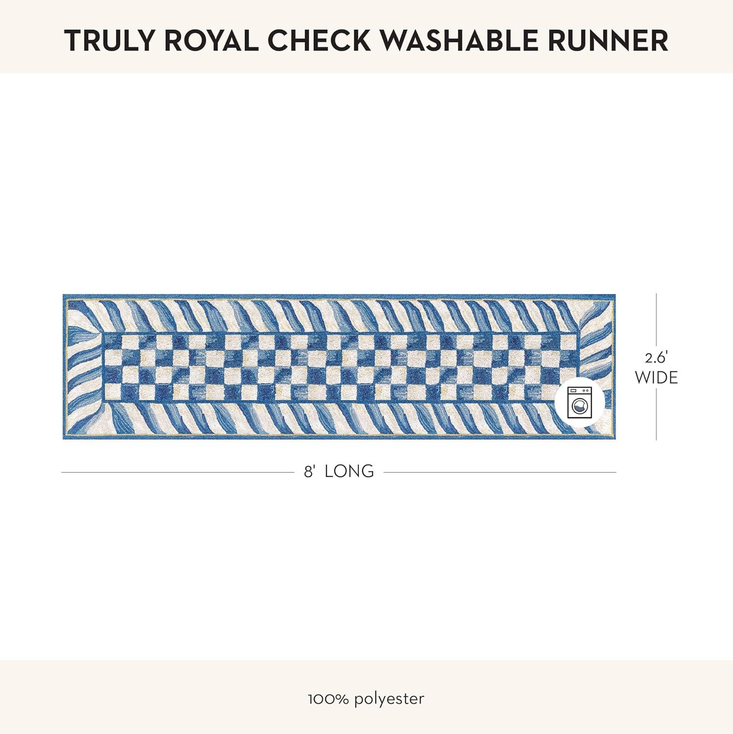 MacKenzie-Childs Truly Royal Check® 2'6" x 8' Washable Runner