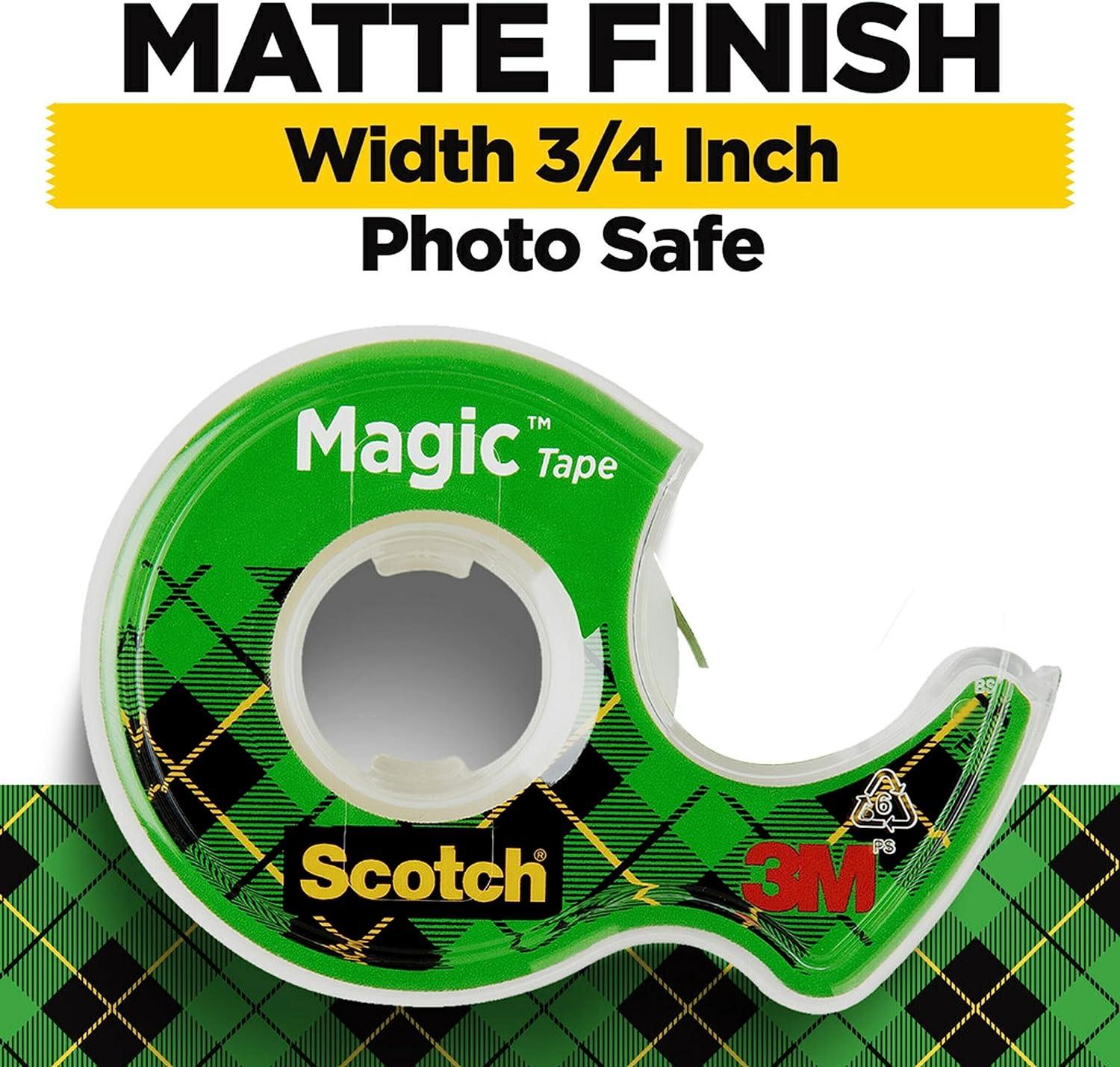 Scotch Magic Tape, 3/4 in. x 300 in., 4 Dispensers/Pack