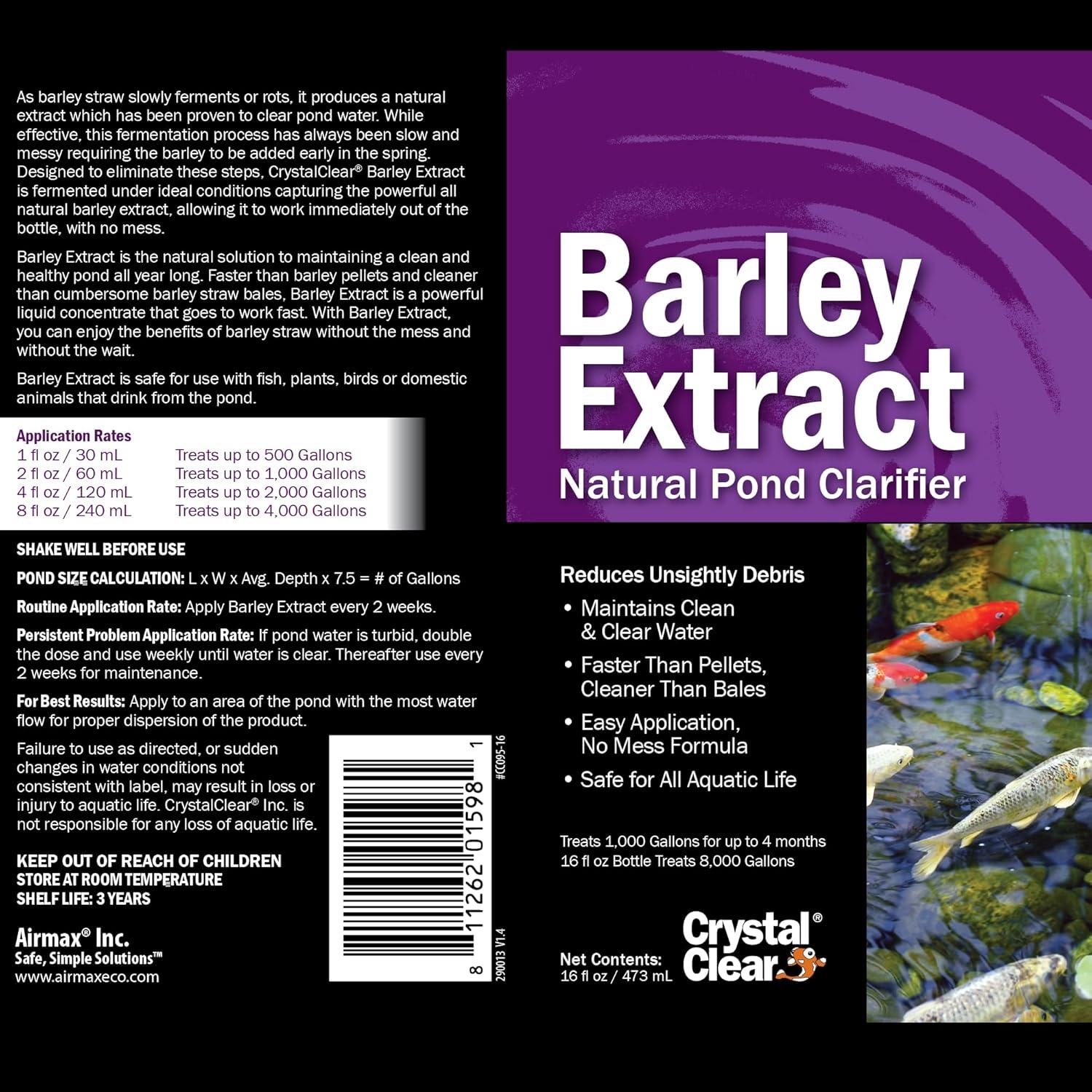 Crystal Clear Barley Extract Natural Pond Clarifier 128 oz