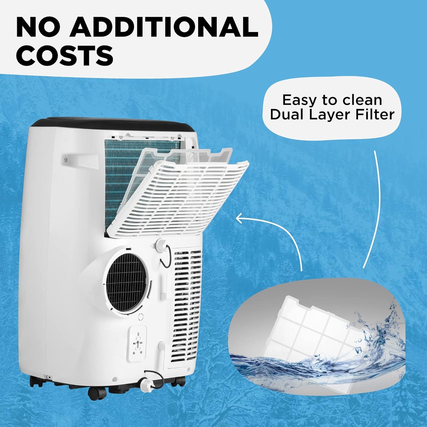 Compact White Portable Air Conditioner with Remote Control