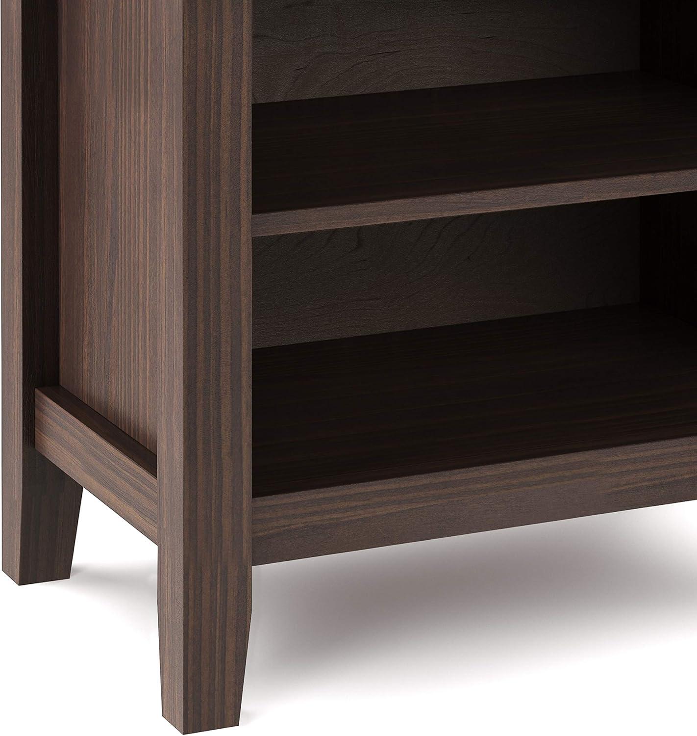 Simpli Home Artisan Wood 24" Nightstand Table in Warm Walnut Brown