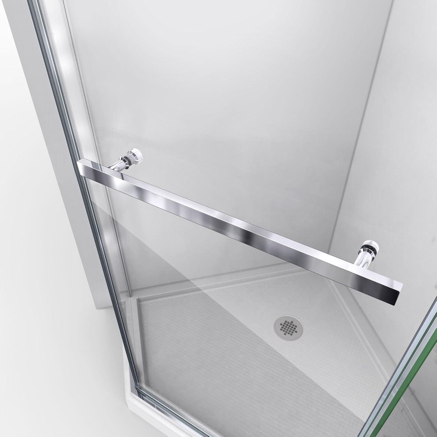 Prism 34.125" W x 34.125" D x 72" H Frameless Rectangle Shower Enclosure with Fixed Panel