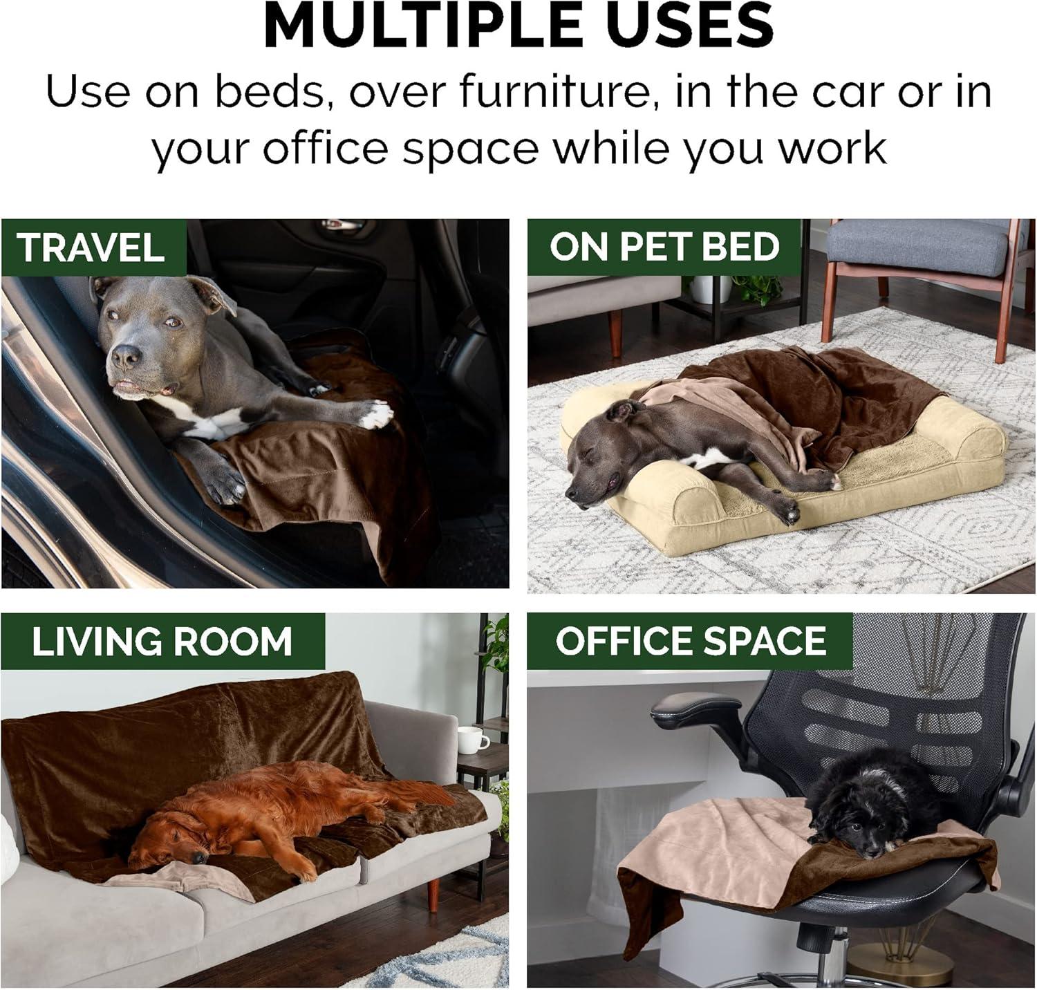 FurHaven Waterproof Faux Velvet Throw Blanket