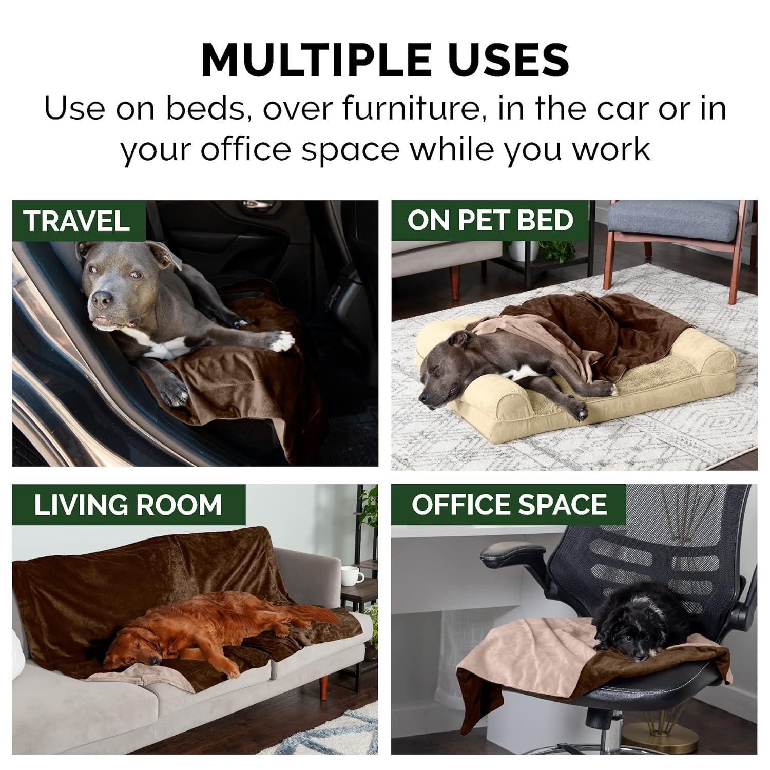 FurHaven Waterproof Faux Velvet Throw Blanket