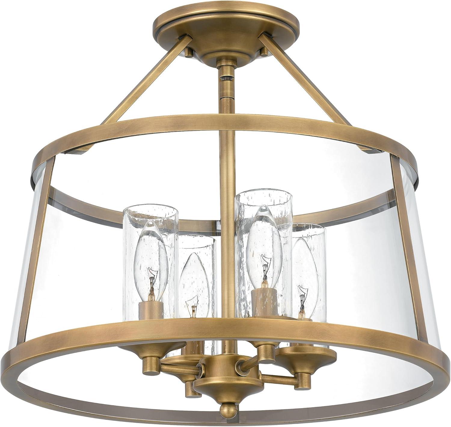 Quoizel Lighting Barlow 4 - Light Semi-Flush Mount in  Weathered Brass