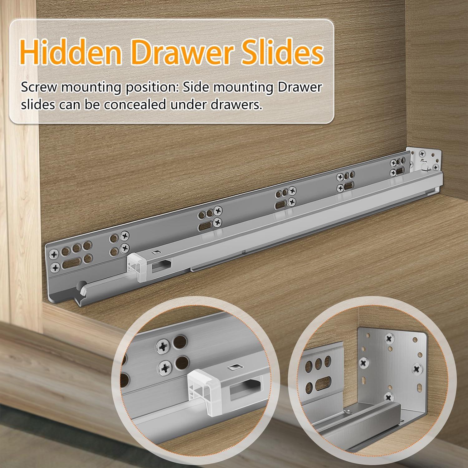 18 Inch Soft Close Full Extension Drawer Slides with Locking Devices