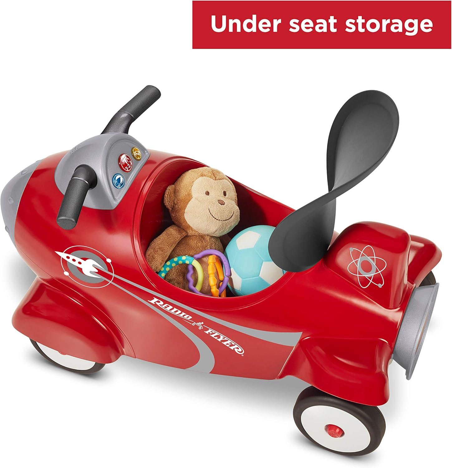 Radio Flyer Retro Rocket Ride-On with Lights, Sounds and Under-Seat Storage, for 1 - 3 years, 1 Unit