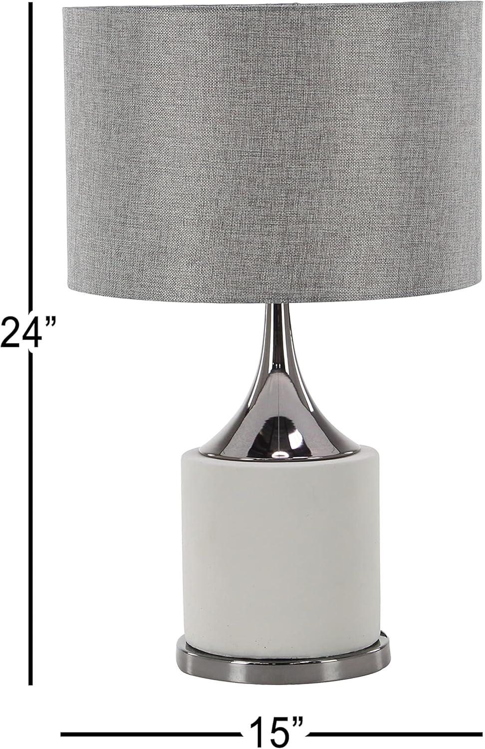 DecMode 24" Gray Table Lamp with Gray Linen Shade