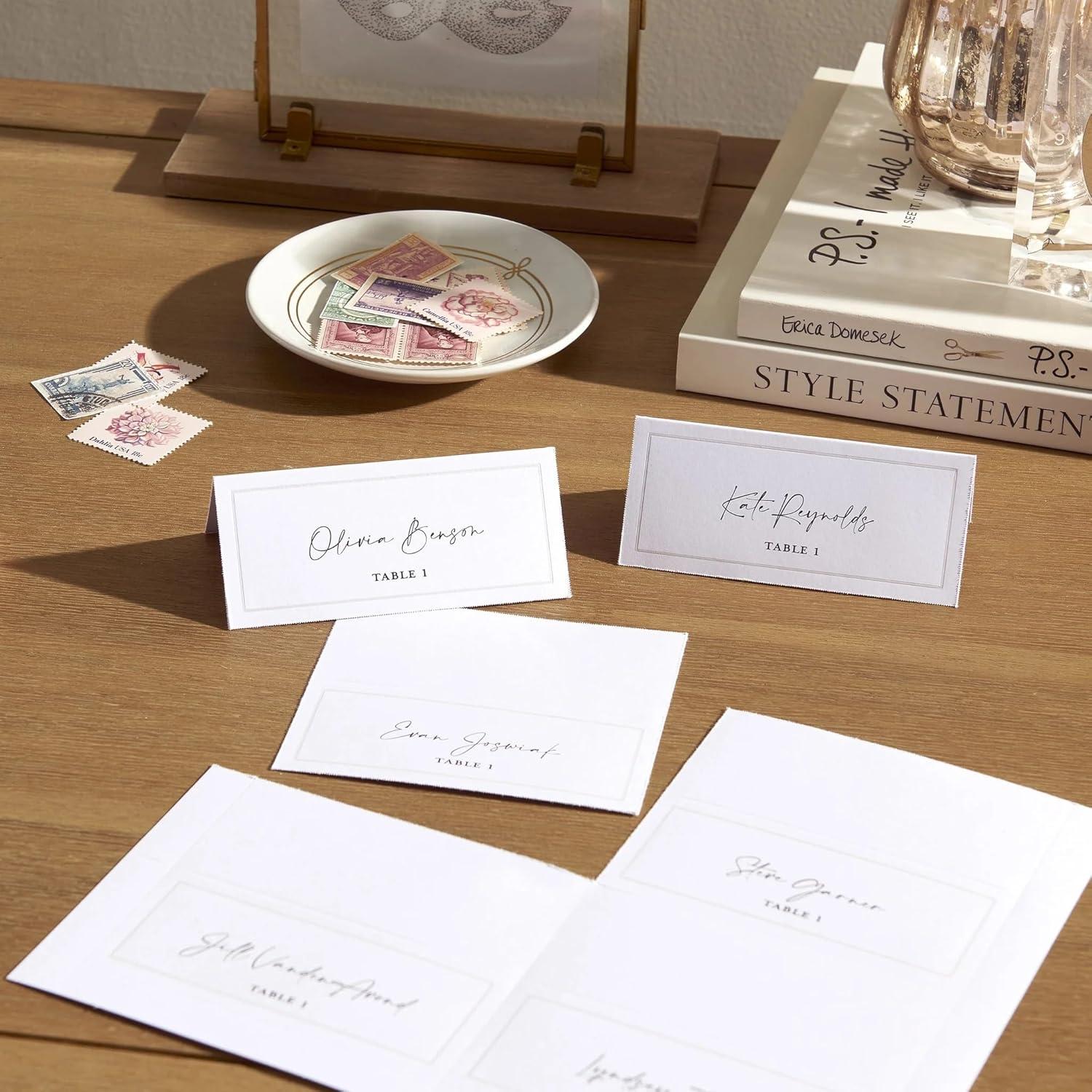 Gartner Studios White Pearl Border Printable Place Cards, 48 count