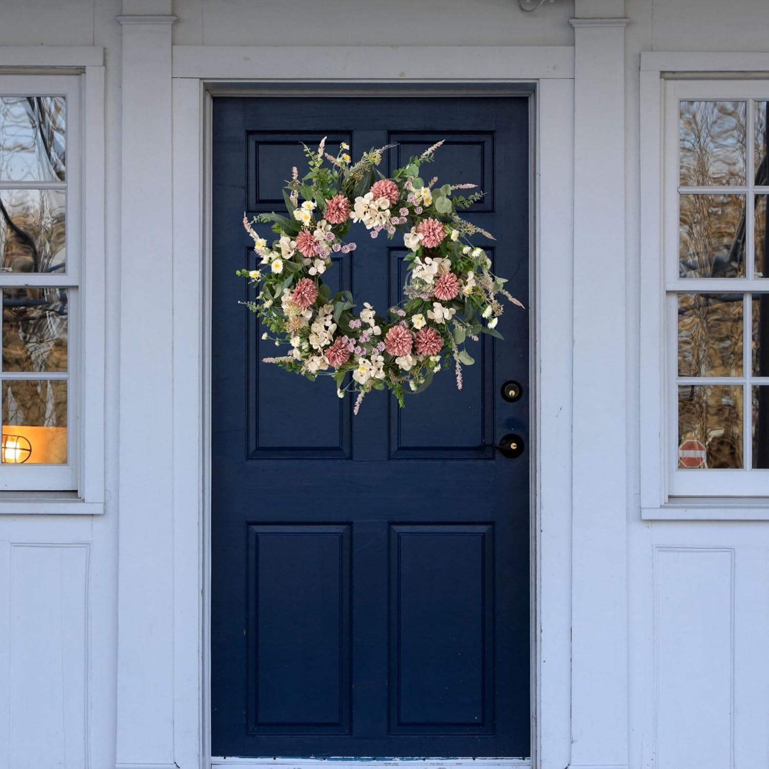 Sullivans Artificial Mixed Flower Wreath 19"H Multicolored