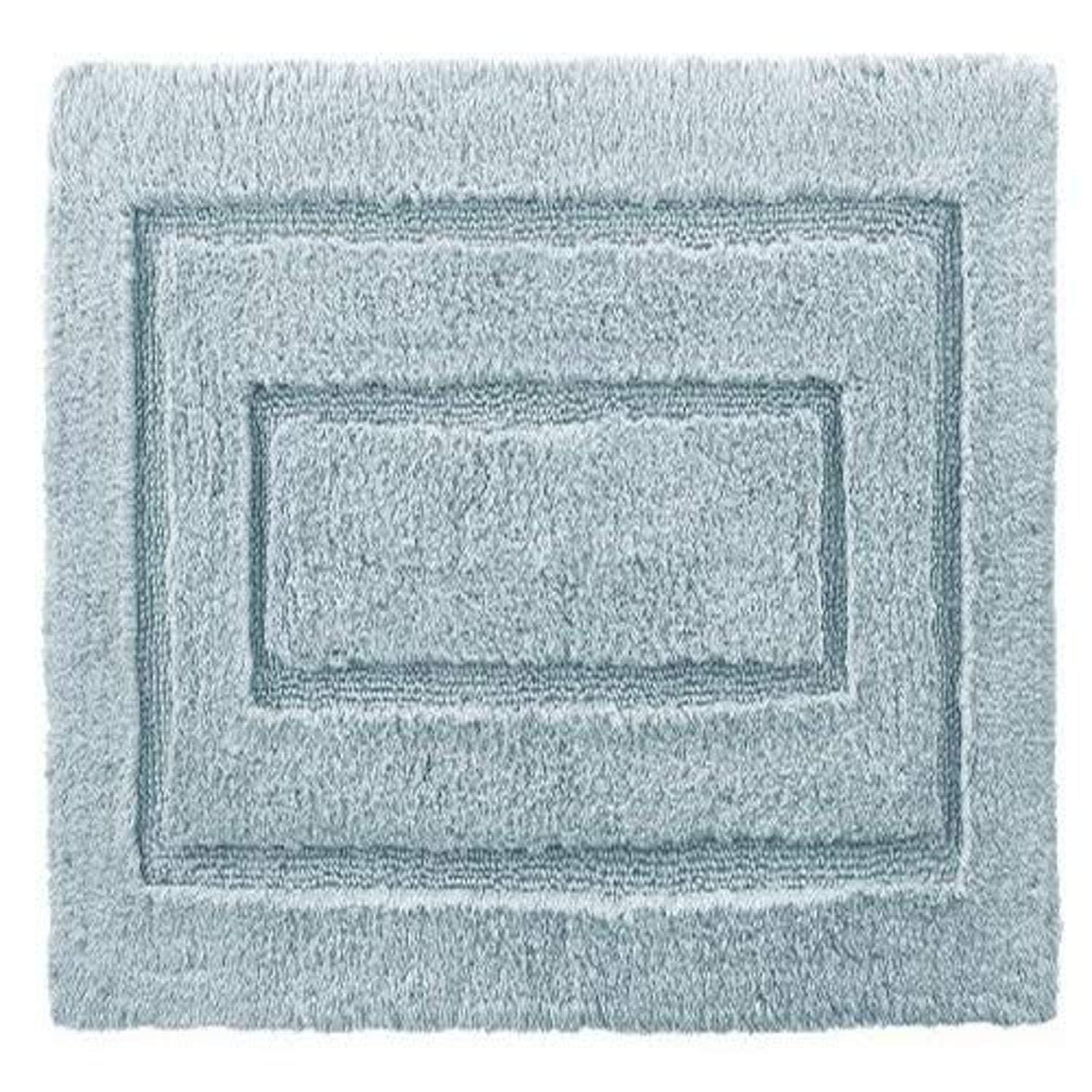 24"x40" Signature Bath Rug Aqua - Cassadecor: Cotton, Machine Washable, Lightweight Spray Latex Backing