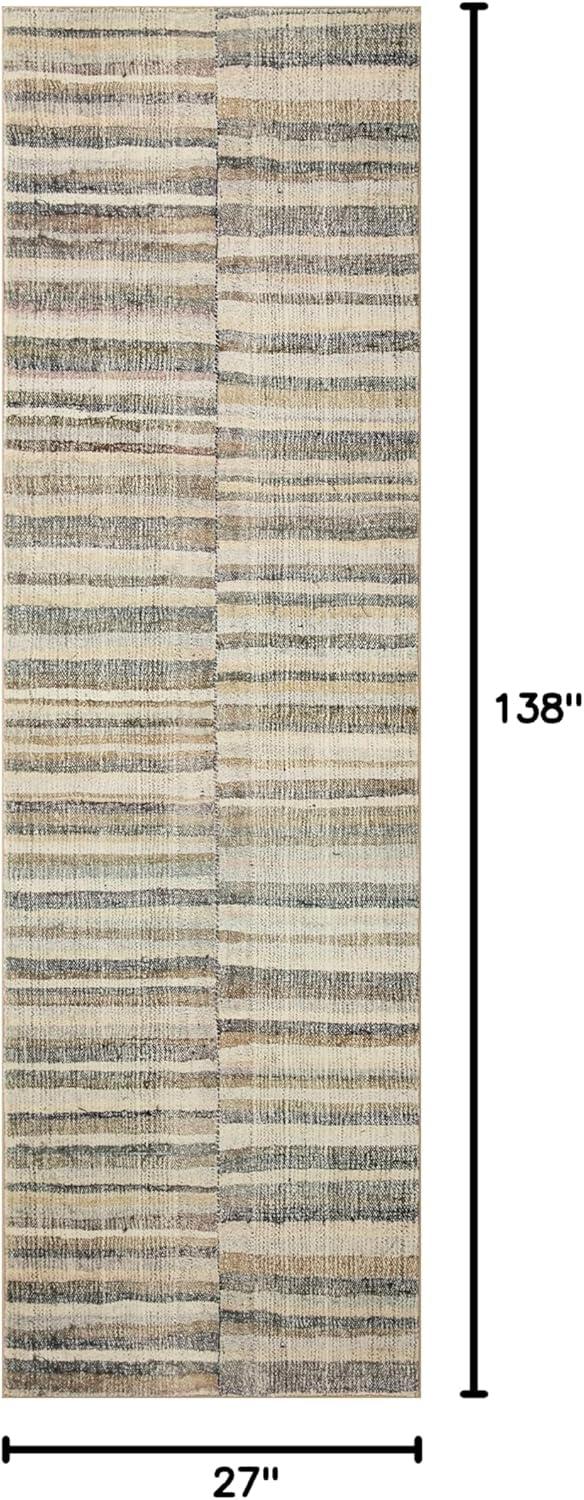 Humphrey Rug by Chris Loves Julia x Loloi - Natural and Moss / 2'3" x 11'6"