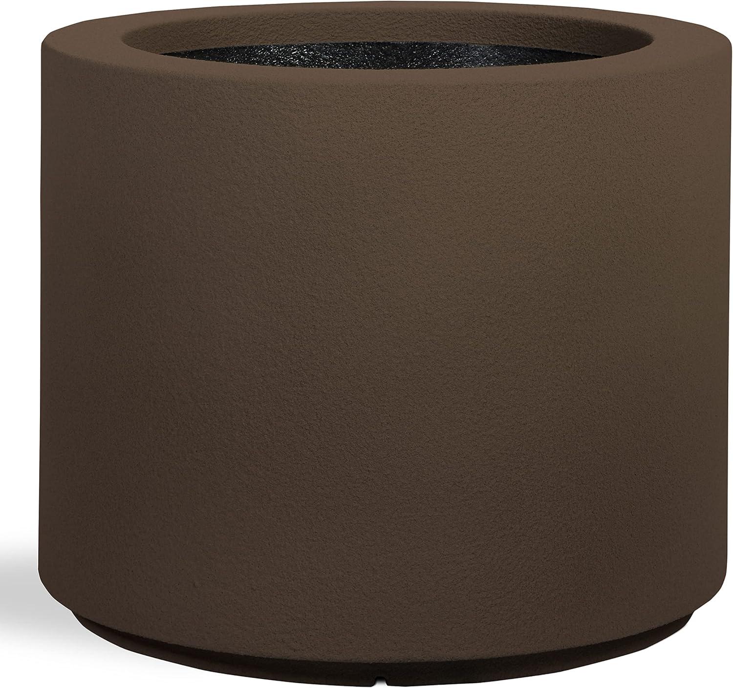 Extra Large Chocolate Brown Polymer Round Outdoor Planter