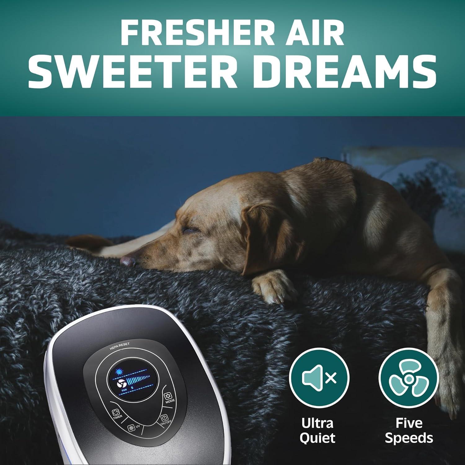 GermGuardian 915 Sq. ft. HEPA Pure Tower Air Purifier with UV-C, Gray, AC5000E