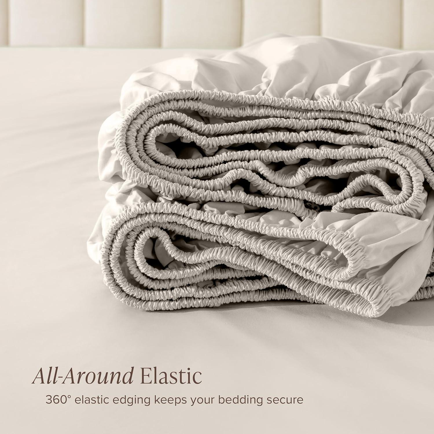 Bare Home 300 Thread Count Organic Cotton Percale Fitted Sheet