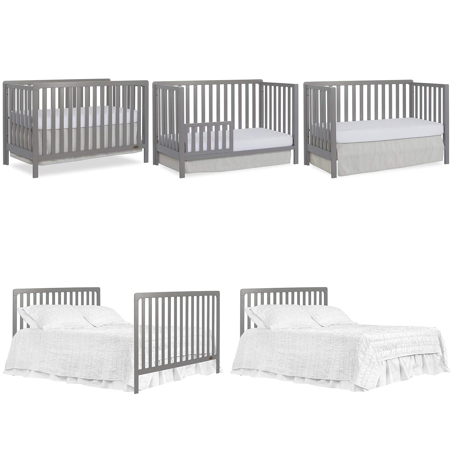 Dream On Me Ridgefield 5 In 1 Convertible crib, Storm Grey