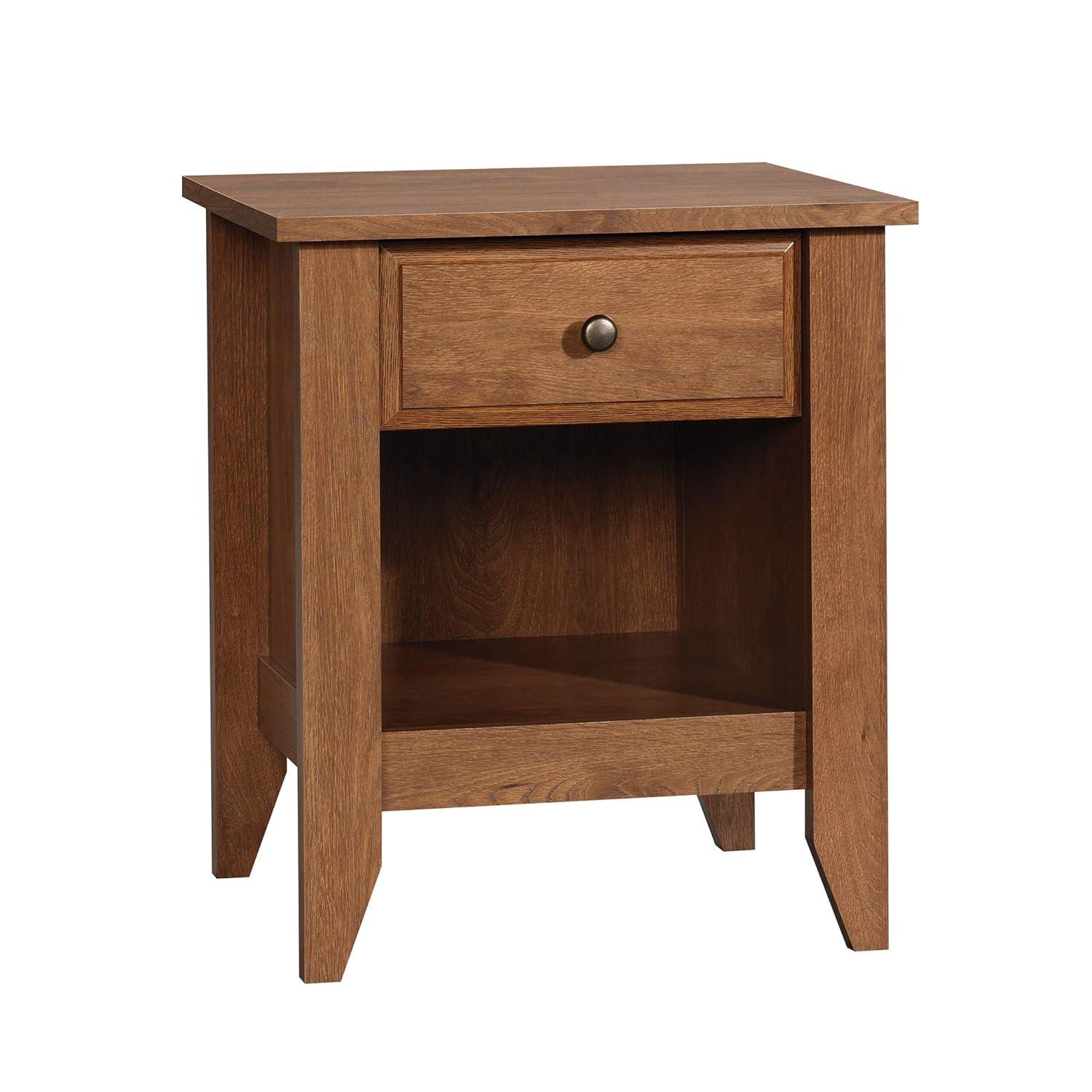 Shoal Creek Nightstand Oiled Oak - Sauder: Bedside Table with Storage Shelf, MDF & Particle Board